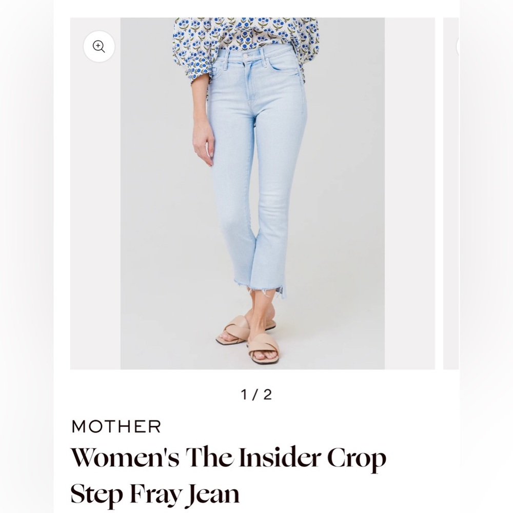 Mother insder crop step fray jeans